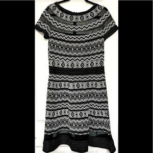 Black Tea Length Cocktail Dress, Sz L (14), Tadashi Shoji